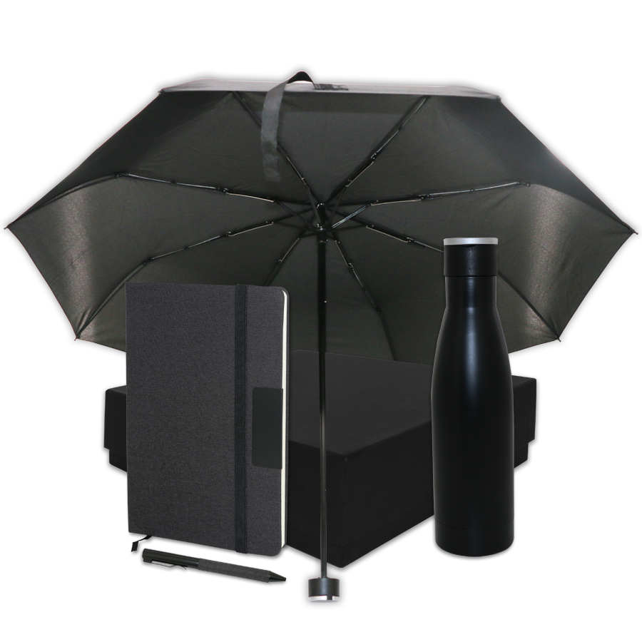 Coffret Cadeau Entreprise Vip de 4 Pcs avec Bouteille isothermique & Parapluie