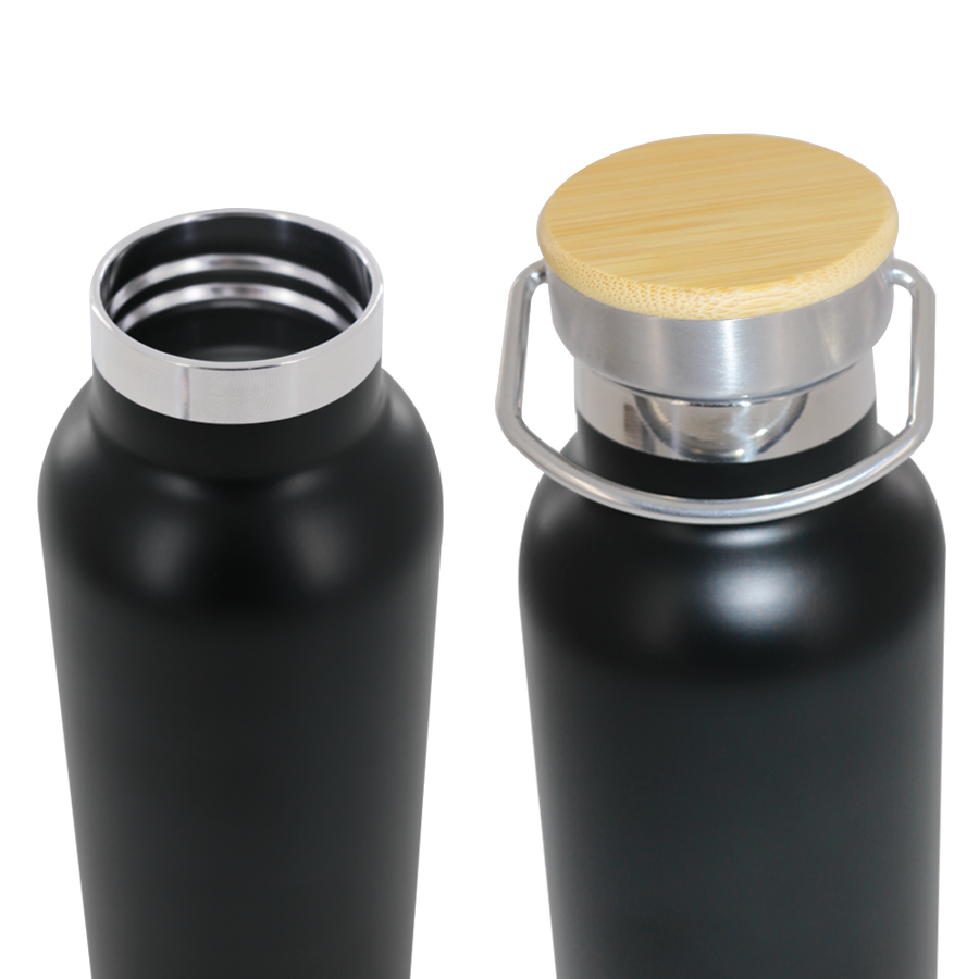Thermos Bouteille Isotherme En Inox Et Bois 500 Ml