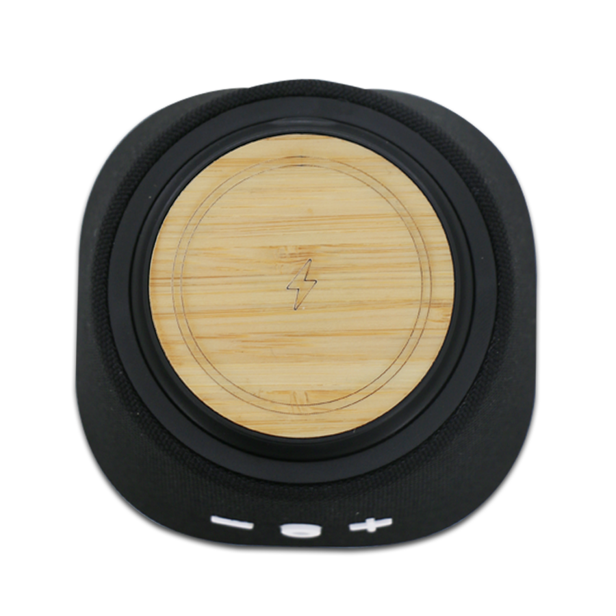 Speaker Bamboo Bluetooth Avec Chargeur Wireless