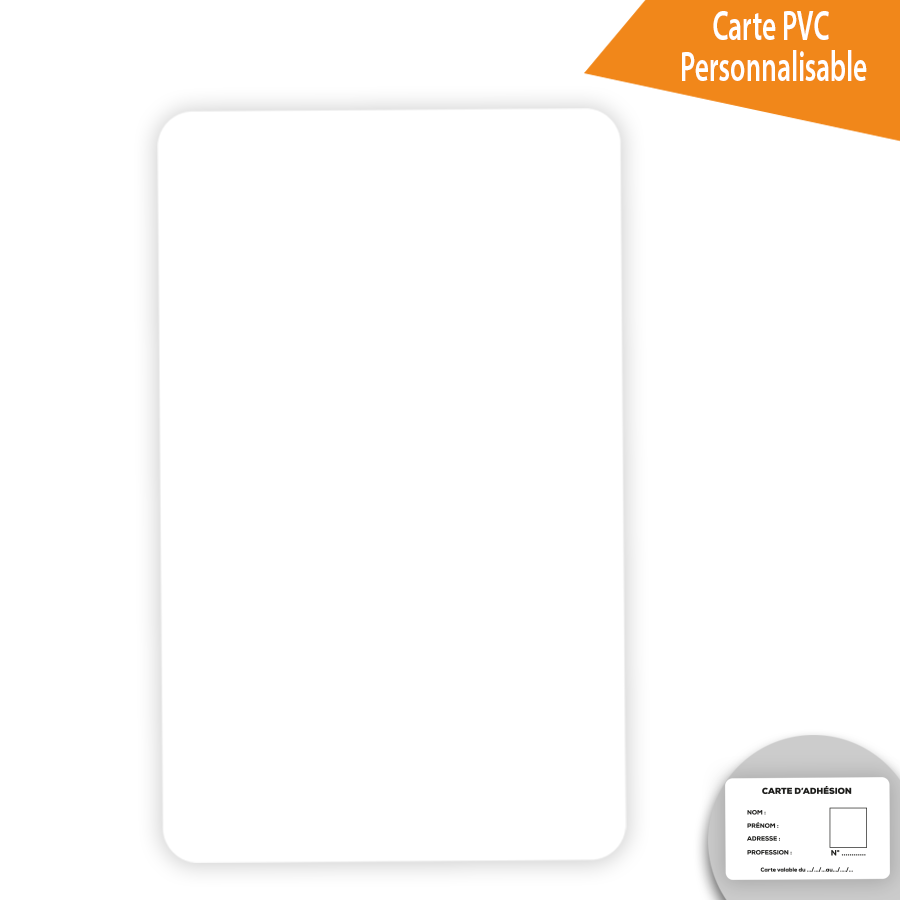 Carte PVC Blanche Personnalisable