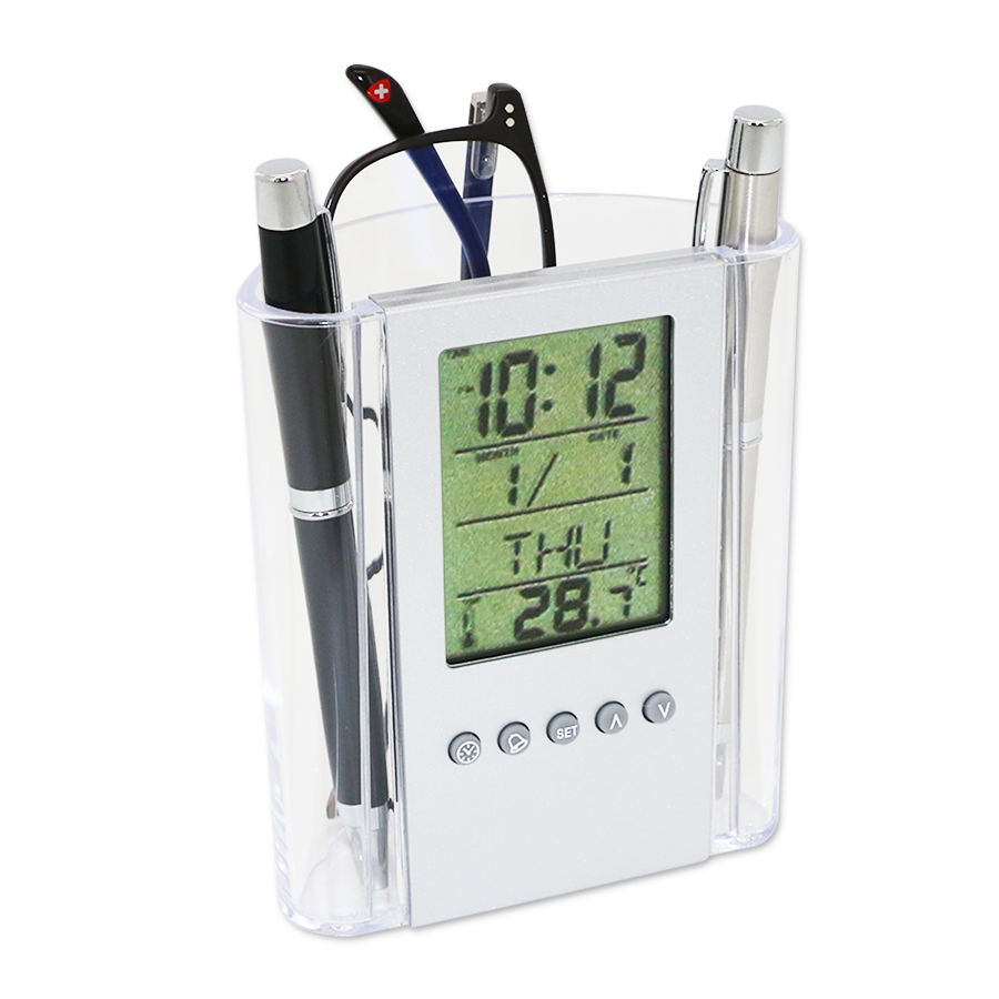 Pot a Crayons Horloge Digitale