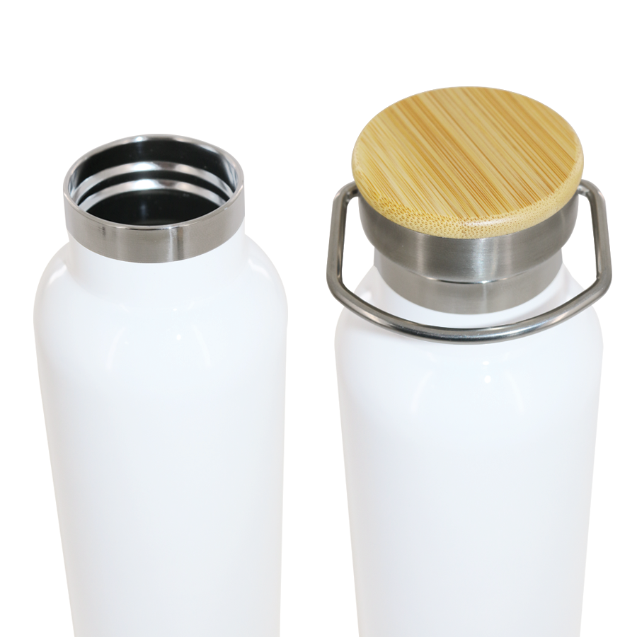 Thermos Bouteille Isotherme En Inox Et Bois 500 Ml