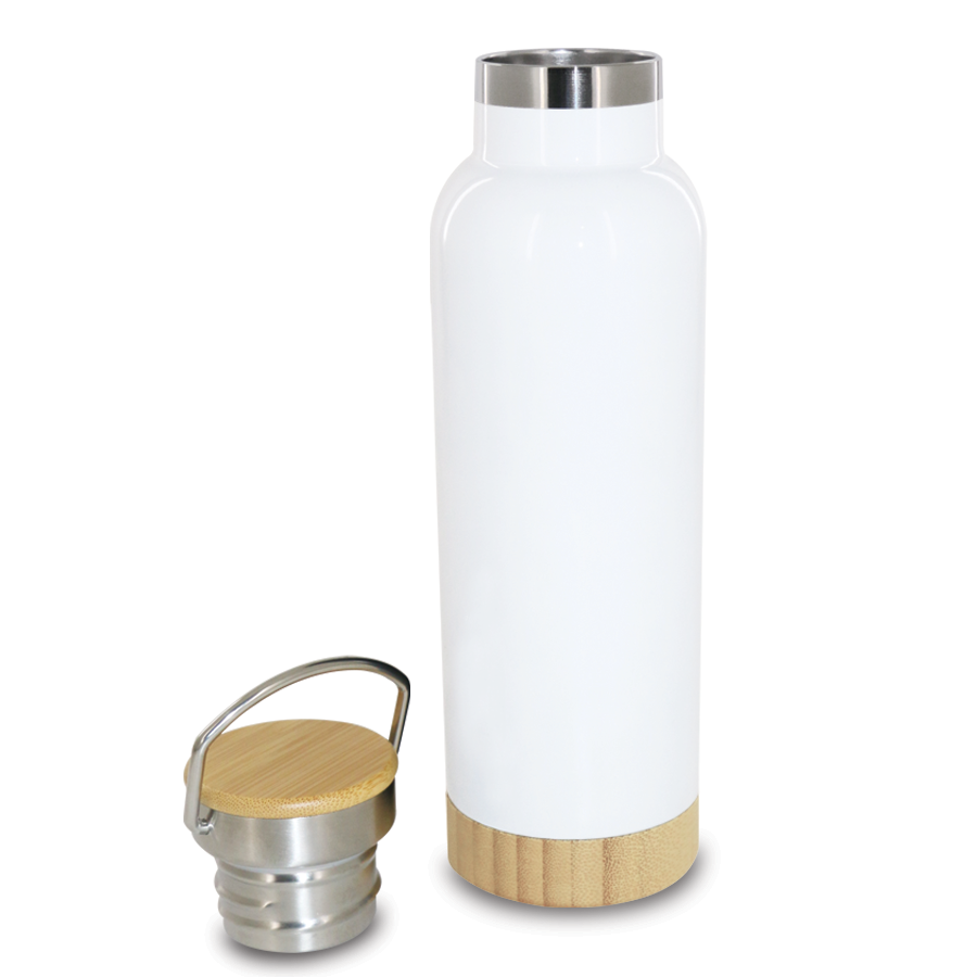 Thermos Bouteille Isotherme En Inox Et Bois 500 Ml
