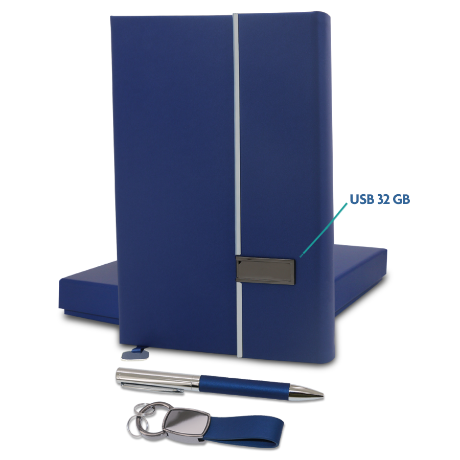Coffret Note book USB 32 GB et Stylo & Porte-Clé